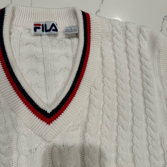 Men’s Vintage Fila Cable Knit Sweater Vest - Picture 10 of 10